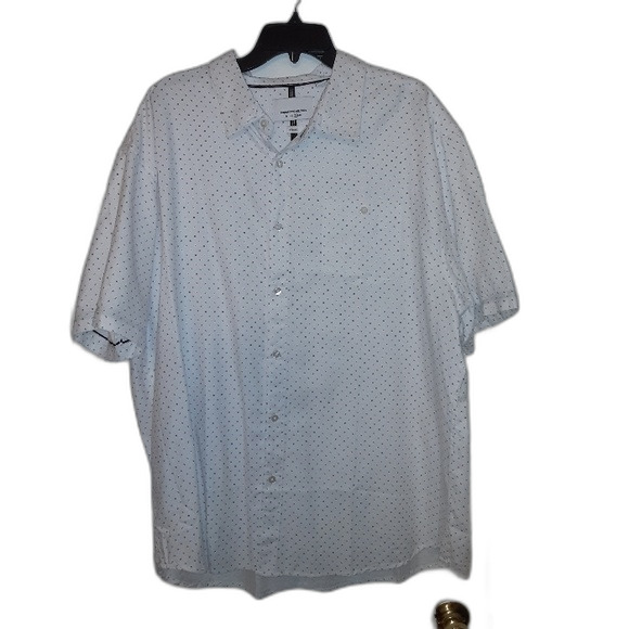 Paper Denim & Cotton 3XL White Print Button Down Shirt - Picture 2 of 8